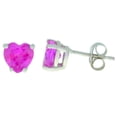 thumbnail image 2 of 14Kt White Gold Pink Sapphire Heart Stud Earrings, 2 of 2