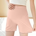 thumbnail image 5 of pstuiky Maternity Shorts High Waist Adjustable Thin Shorts Lace Trim Solid Color Pregnancy Underwear for Everyday Wear Pregnancy Biker Shorts, 5 of 5