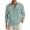 Light Green&05P0318, variant on Fabrcox S-4XL Men Linen Button Down Shirts Roll Up Collared Men Shirts Long Sleeve Sun Protection Vacation Travel Summer Beach Shirt Men with Pocket Gray M