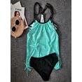 thumbnail image 3 of FASHIONWT Women Summer Breathable Spliced European and American Suspenders Cover Belly Solid Swimsuit, 3 of 6