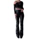 thumbnail image 3 of VISgogo Conjunto de chaleco para mujer, jersey de hombro ahuecado transparente de manga larga de color sólido + camisola con correa de espagueti VISgogo  moda, 3 of 9