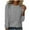 Gray, variant on WREESH Womens Fashion T-Shirts Solid Color Casual Long Sleeve Round Neck Loose T-Shirt Blouse Tops Pullover Blue