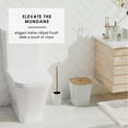 thumbnail image 5 of Clara Clark  Bamboo Bathroom Accessories Set with Shower Curtain Set, Toilet Brush, Trash Can & Soap Dispenser Complete Set + Bath Rugs - White, 5 of 5