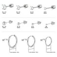 thumbnail image 6 of 11pairs Surgical Steel Earrings for Sensitive Ears Hypoallergenic 20G Flatback Heart Star Square Ball CZ Stud Earrings Small Cartilage Huggie Hoop Earrings 8/10/12MM for Women Men, 6 of 6