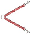 thumbnail image 1 of Buckle Down Dog Leash Splitter Bandana Skulls Red White 1 Foot Long 1 Inch Wide, 1 of 1