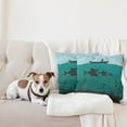 thumbnail image 4 of Ambesonne Teal Throw Pillow Cover 2 Pack, Fishing on Boat Nautical, 24", Blue Teal, 4 of 5