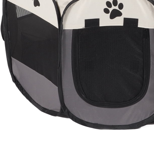 Parc Pour Chat Pliable MOUNTTU – Tissu Oxford Résistant – Porte Enroulable & Poche – 71x55x45 Cm
