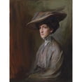 thumbnail image 2 of Philip Alexius de László 12x14 Gold Ornate Wood Frame and Double Matted Museum Art Print Titled - Mrs Herbert Asquith, Later Countess of Oxford and Asquith (1909), 2 of 4
