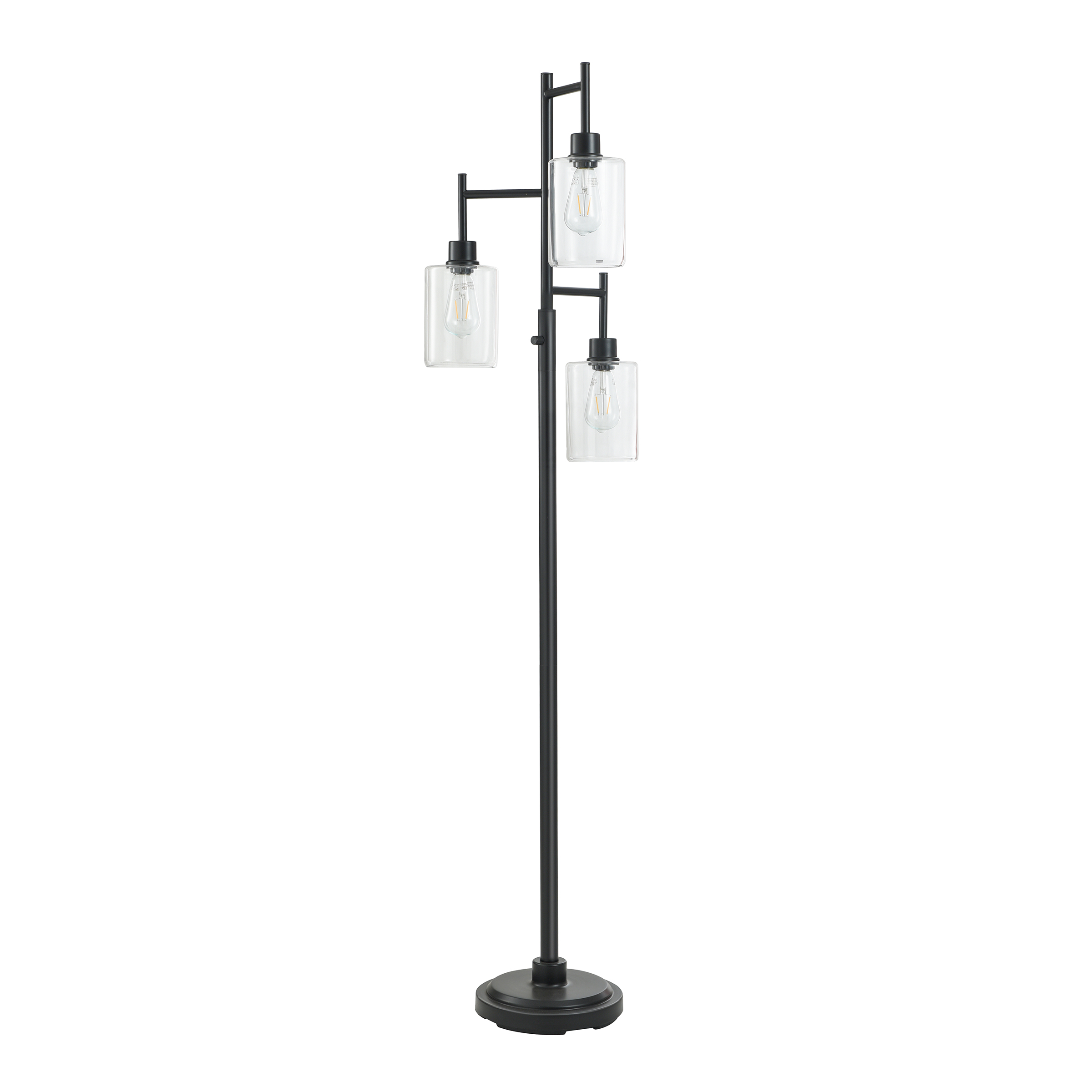 Better Homes & Gardens 3-Light Floor Lamp, Black Glass photo 2