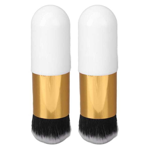 Brocha cosmética facial, 2 piezas Brocha de maquillaje facial Brocha de maquillaje rechoncha Brocha de maquillaje facial Elaborada por expertos