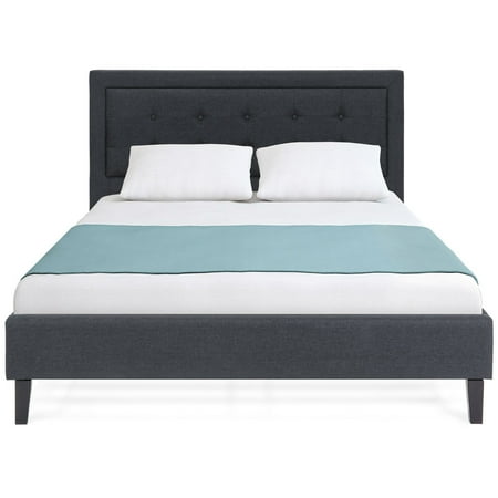 Upholstered Bed Frames And Headboards Best Choice Products Upholstered Queen Platform Bed w/ Tufted Button Headboard, Steel Frame, Wood Support, Dark Gray ()