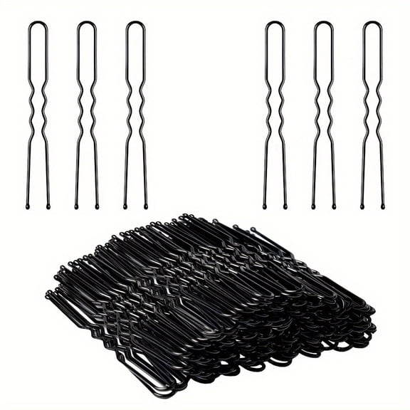 U-Shaped Hair Pins for Thick Hair, Heavy Duty Metal Bobby Pins for Secure Updos & Buns, Professional Salon Styling Tool, 50 Count