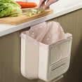 thumbnail image 2 of Folding Hanging Kitchen Waste Trash Can - 10 L Collapsible Hanging Trash Can, Hangings Garbage Can for Kitchen, Household, Office and Outdoors (White,10L), 2 of 6