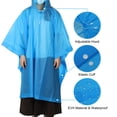 thumbnail image 3 of Uxcell Rain Ponchos, 3 Pack Waterproof Raincoats with Hood, Reusable EVA Rain Jackets for Camping Outdoor, Purple, 3 of 6
