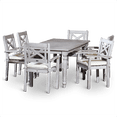 thumbnail image 4 of 7-Piece Rectangular Patio Dining Set with Umbrella Hole, Silver Gray Finish, 4 of 10