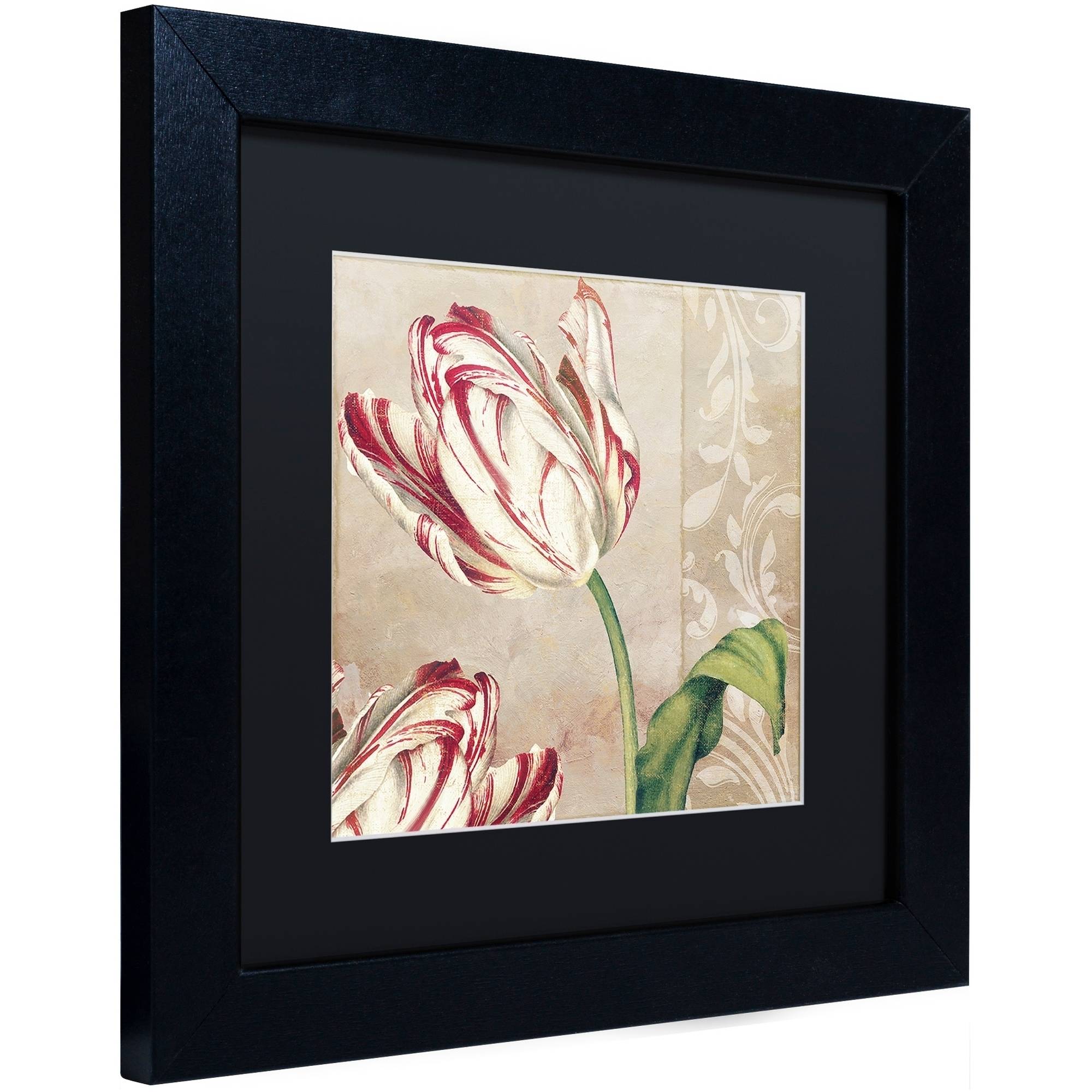 Trademark Fine Art "Peppermint Tulips I" Canvas Art by Color Bakery Black Matte, Black Frame