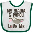 thumbnail image 3 of Inktastic Yia Yia and Papou Love Me Sloth Boys or Girls Baby Bib, 3 of 4
