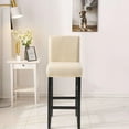 thumbnail image 2 of Bar Stool Covers, Plaid Furniture Chair Seat Cover Stretch Barstool Slipcover Dining Chair Covers Machine Washable for Living Room-White-Set of 4, 2 of 8