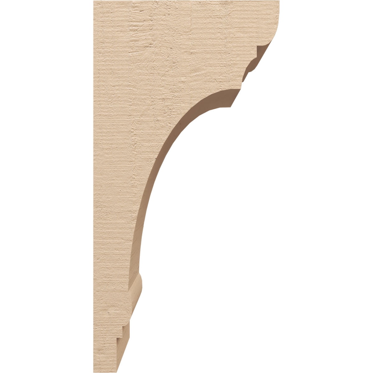 10"W x 10"D x 20"H Wide Hughes Rough Cedar Woodgrain TimberThane Corbel, Primed Tan