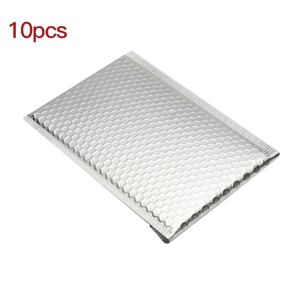 Sobres acolchados de polietileno con sello de cáscara de papel de aluminio de 10 piezas, bolsa de embalaje frágil, plateado, 25x17cm sidaley HA7126-02B