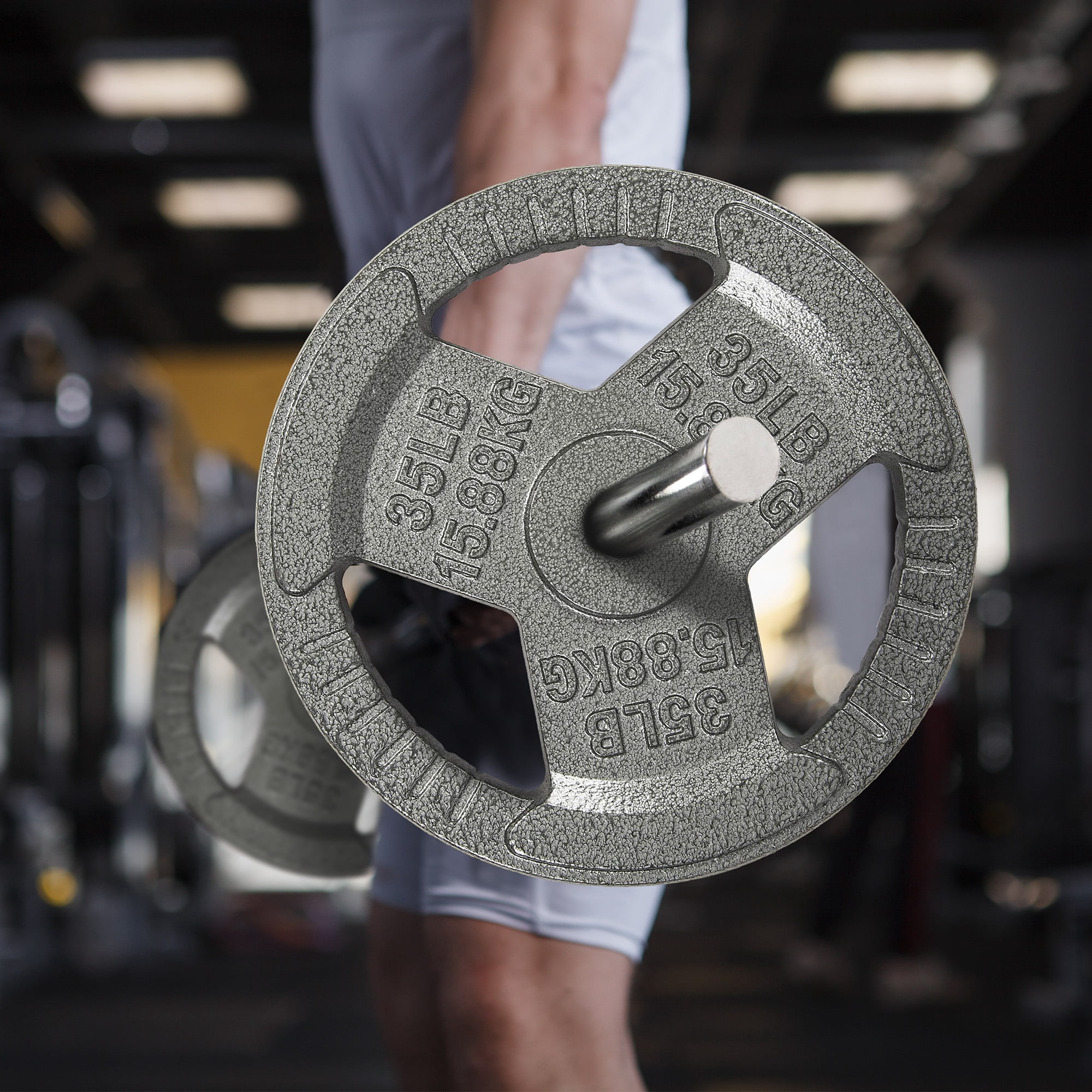 BalanceFrom Cast Iron Weight Plates，1-Inch or 2-Inch Center Hole, Multiple Sizes & Sets Available，for Strength Training & Weightlifting