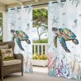 thumbnail image 2 of Outdoor Curtains for Patio Waterproof Turtle Indoor/Outdoor Curtain Tiebacks Ocean Starfish Coral Seagrass Privacy Curtain Sun Block Grommet Drapes for Pergolas Gazebo Porch 2 Panel 54x108 Inch, 2 of 9