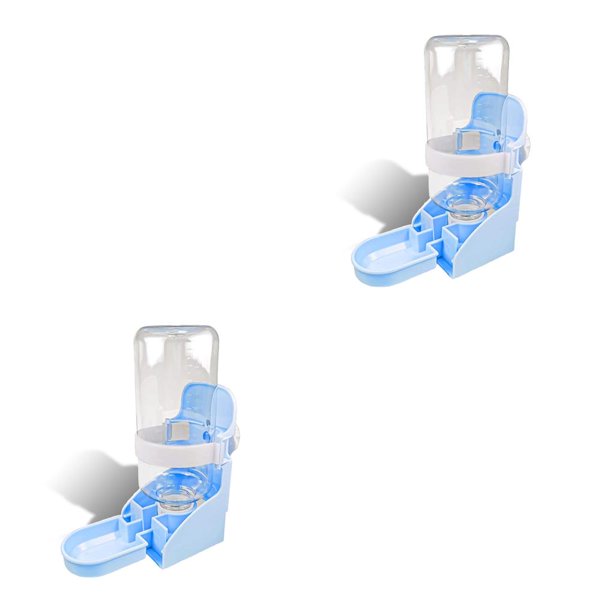 Methold Dispensador automático de botellas de agua para mascotas, jaula para animales para sala de estar, bebedero de 500ml, contenedor Azul 2piezas