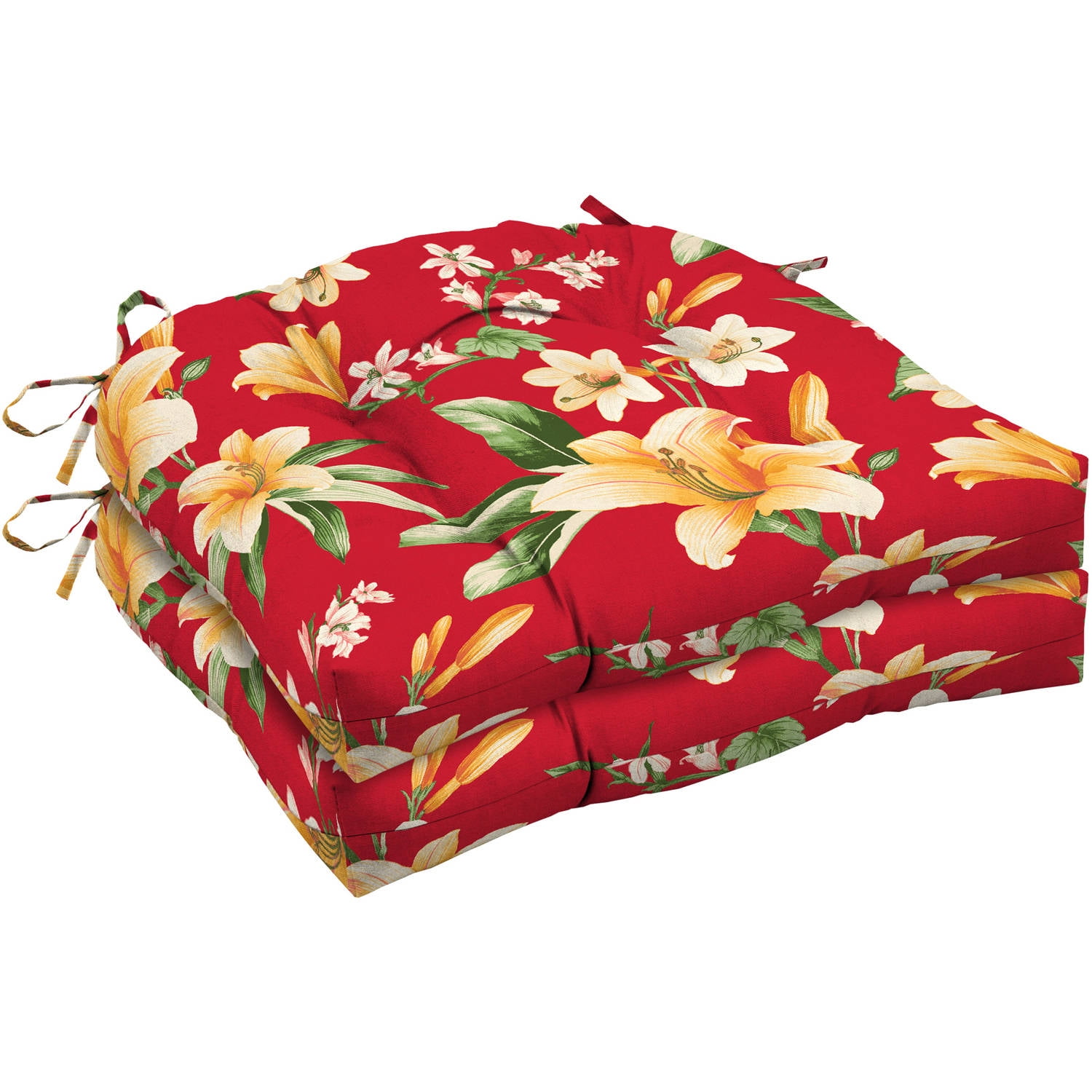 Mainstays Red Tropical 20"W x 18'D Outdoor Patio Wicker Seat Cushion