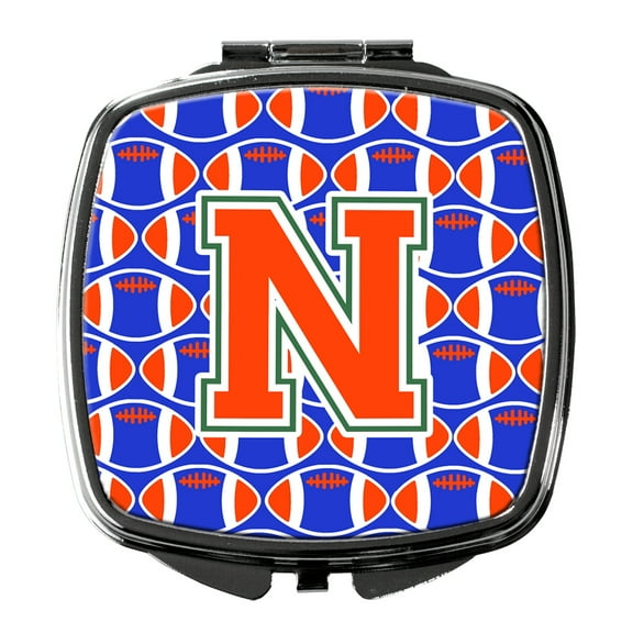 Letter N Football Green Blue and Orange Compact Mirror CJ1083-NSCM