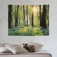 thumbnail image 4 of GOSMITH  Forest Tapestry, Sunny Forest with Wild Garlic Enchanting Wildflowers Blossoms Landscape Scenery, Wide Wall Hanging for Bedroom Living Room Dorm, 4 of 7