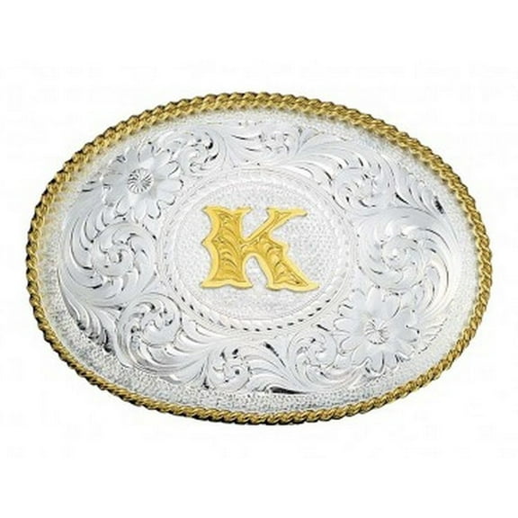Montana Silversmiths Initial K Silver Two Toned - Acc Buckle - 700K