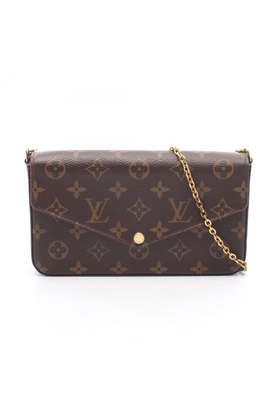 Pre-Owned Louis Vuitton Pochette Felicie Monogram Fuchsia Shoulder Bag/Handbag, Coated Canvas...