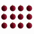 thumbnail image 7 of Zawou 12pcs 3.25-Inch Velvet Christmas Balls, Wine Red Hanging Ornaments for Christmas Tree, Baby Shower, and Holiday Party Decorations, 7 of 7