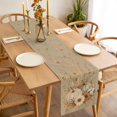 thumbnail image 4 of Pumpkins Fall Table Runner Vintage Floral Thanksgiving Brown Tablerunners 16 x 72 Inch, Table Decorations Tabletop Scarf for Summer Gathering Holiday Farmhouse Kitchen Dining Decor, 4 of 8