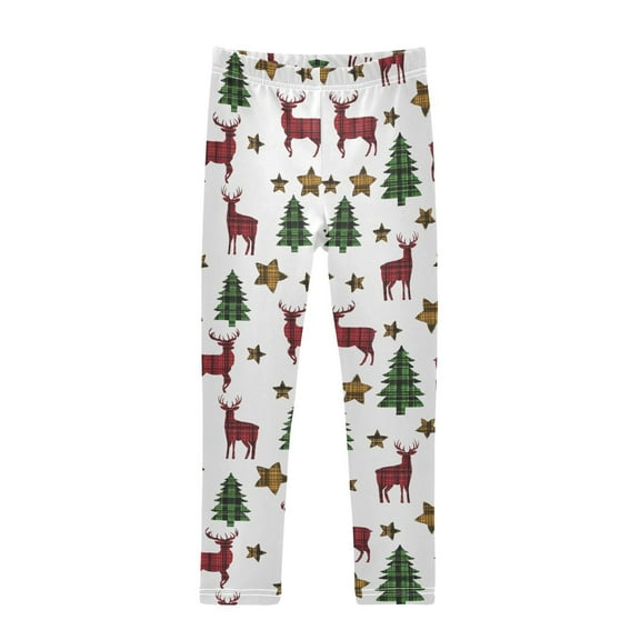 joogoo Girls' Leggings Reindeer Star Christmas Tree Yoga Pants 6T