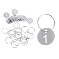 thumbnail image 2 of 20pcs Round Numbered Tags Stainless Steel Number 1-20 Tags Metal Key Tags, 2 of 6