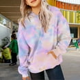 thumbnail image 2 of YunPes Girls Sweatshirt Winter Tie Dye Retro Print Sweatshirt Long Sleeve Comfortable Cute Sweatshirt Boys Clothes Size 12-14 Youth, 2 of 7