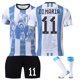 thumbnail image 2 of HIXOWIA 2324 argentino Camisetas de fútbol Conjuntos de tres piezas Campo de casa número 11 Di María 11/S, 2 of 7