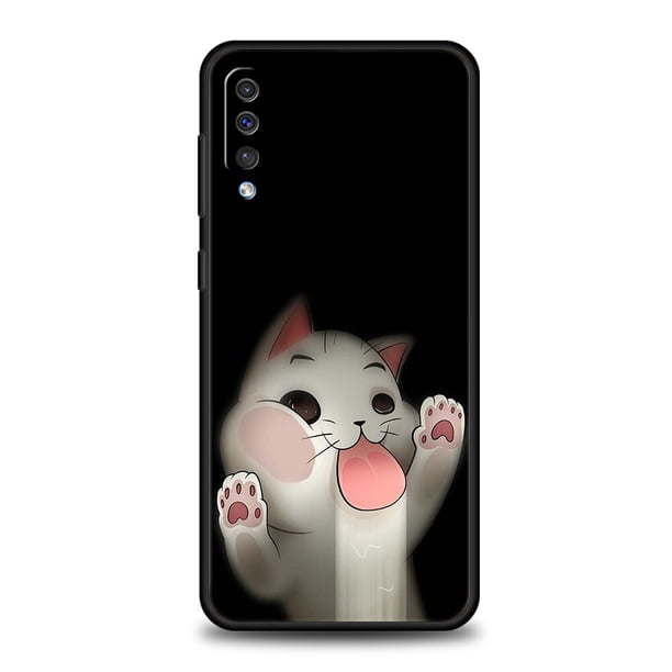 Funda de silicona con dibujo de gato para Samsung Galaxy A42 A22 A12 5G A02 A03 A04 A04S A50 A70 A10 A20 A30 qiuyongmign unisex