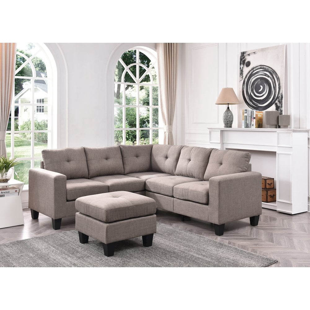 Glory Furniture Newbury Sectional in Gray Color