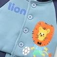 thumbnail image 5 of SonxaHe Infant Boy Girl Winter Jackets Fleece Cute Animal Print Button Up Warm Autumn Winter Hooded Coat Blue,Sized 18-24 M, 5 of 8