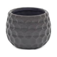 thumbnail image 3 of Cheungs 5594GR Hexagon Textured Pattern Ceramic Planter, Gray, 3 of 3