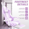 thumbnail image 4 of Huracan Gaming Chair with Footrest and Massage, Computer Office Chair with Footrest & Lumber Pillow, Game Gamer Chair with Adjustable Headrest, Ergonomic Desk Chair, Light Purple, 4 of 9