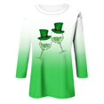 thumbnail image 4 of KIHOUT Nouveaux T-Shirts de la Saint-Patrick pour Femmes, Blouse Dégradée Mode Féminine Verte Imprimée Graphique Col Rond Manches 3/4 T-Shirt Ample, Taille S-3TG, 4 of 4