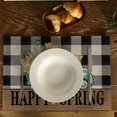 thumbnail image 2 of Flowers Truck Spring Placemats 12x18 Inch Set of 4 Black Buffalo Plaid Table mats Farmhouse Rustic Holiday Kitchen Dining Table Decoration for Indoor Outdoor Dinner Party Décor GP070, 2 of 5