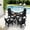 Black, variant on Serwall 5 Piece Round Patio Dining Set, HDPE Outdoor Patio Dining Table and Chairs Set, All Weather Patio Dining Set for 4 with Umbrella Hole, Gray