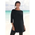 thumbnail image 3 of Roaman's Women's Plus Size Cotton Ultimate Boatneck Tunic With Side Slits, 3 of 6
