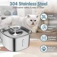 thumbnail image 3 of Fuente de Agua para Gatos de Acero Inoxidable, Fuente para Mascotas de 101 Oz/3 L, Dispensador Automático de Agua para Perros con Filtración Múltiple, Silencioso, 3 of 5