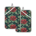 thumbnail image 7 of Yayeee Pot Holders Kitchen Heat Resistant with Pocket 7"x9.8" Cotton Oven Cooking Hot Pads, Red Christmas Poinsettias, 7 of 7