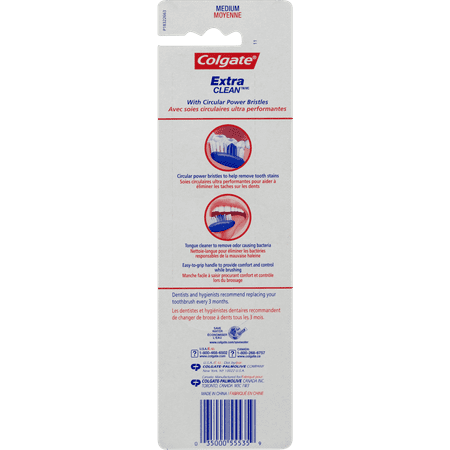 Colgate Extra Clean Full Head Toothbrush, Medium - 3 Count